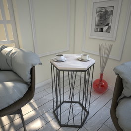 Hanah Home Mesa Auxiliar Cetrus Deniz - Roble y Negro